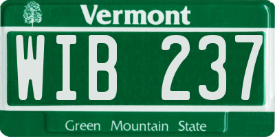 VT license plate WIB237