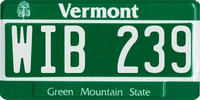 VT license plate WIB239