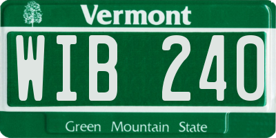 VT license plate WIB240