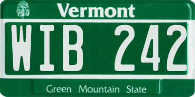 VT license plate WIB242