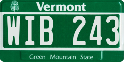 VT license plate WIB243