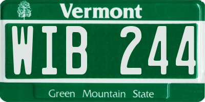 VT license plate WIB244