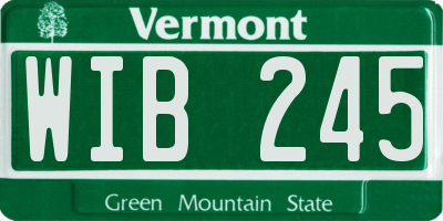 VT license plate WIB245