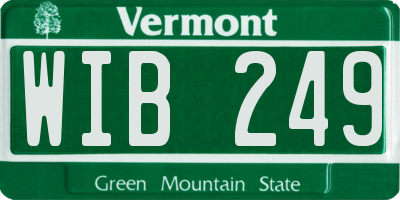 VT license plate WIB249