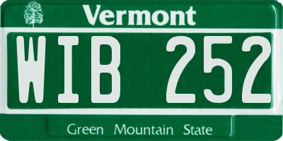 VT license plate WIB252
