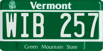 VT license plate WIB257