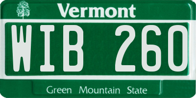 VT license plate WIB260