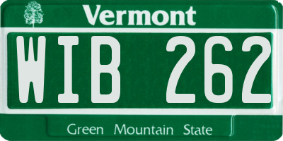 VT license plate WIB262