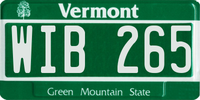 VT license plate WIB265