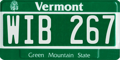 VT license plate WIB267
