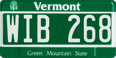 VT license plate WIB268