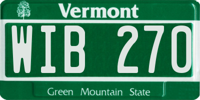 VT license plate WIB270