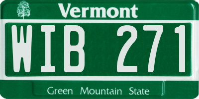 VT license plate WIB271