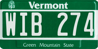 VT license plate WIB274