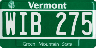 VT license plate WIB275