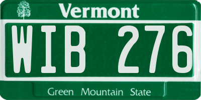 VT license plate WIB276