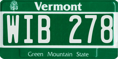 VT license plate WIB278
