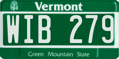 VT license plate WIB279