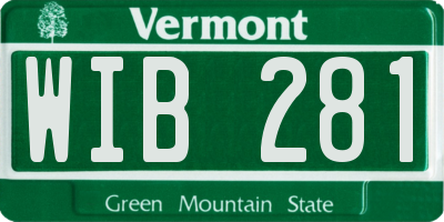 VT license plate WIB281