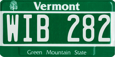 VT license plate WIB282