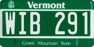 VT license plate WIB291