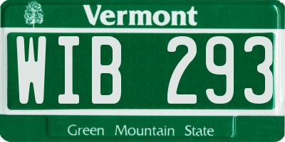 VT license plate WIB293