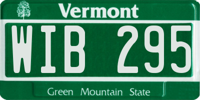 VT license plate WIB295