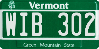 VT license plate WIB302