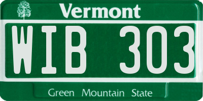 VT license plate WIB303
