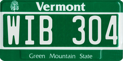 VT license plate WIB304