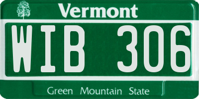 VT license plate WIB306
