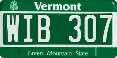 VT license plate WIB307
