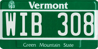 VT license plate WIB308