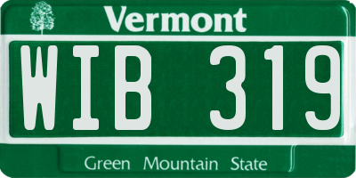 VT license plate WIB319