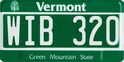VT license plate WIB320