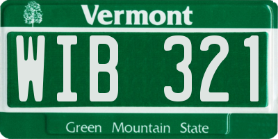 VT license plate WIB321