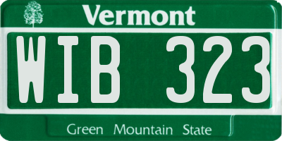 VT license plate WIB323