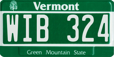 VT license plate WIB324
