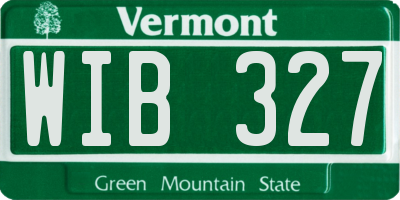 VT license plate WIB327