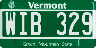 VT license plate WIB329