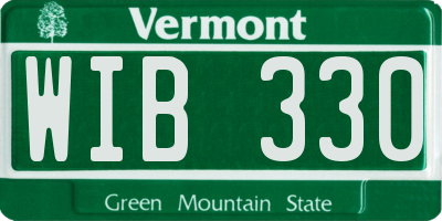 VT license plate WIB330