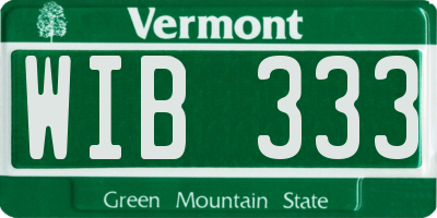 VT license plate WIB333