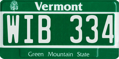 VT license plate WIB334