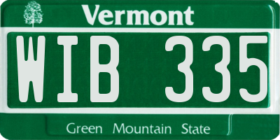 VT license plate WIB335