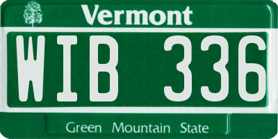 VT license plate WIB336