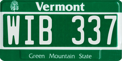 VT license plate WIB337