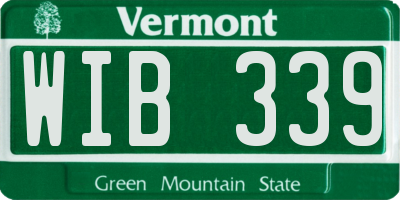 VT license plate WIB339
