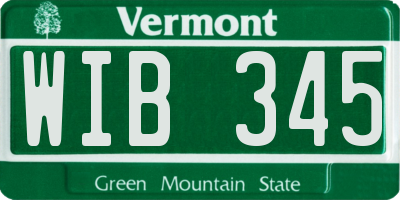 VT license plate WIB345