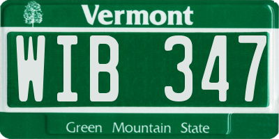 VT license plate WIB347