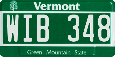 VT license plate WIB348